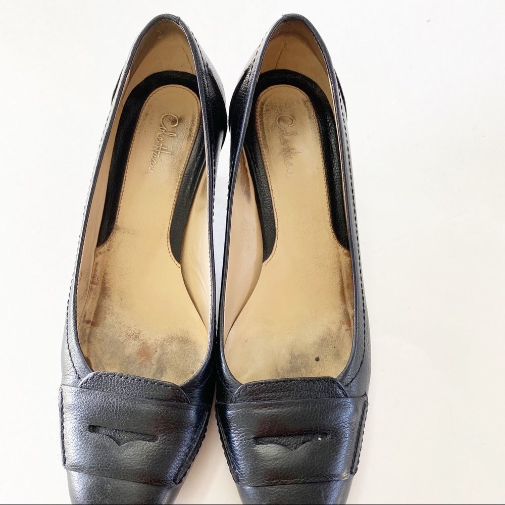 Cole Haan Penny Loafer Pumps 7.5 B Dark Academia Librarian Chic